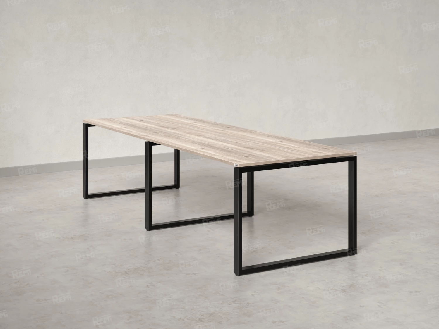 Cтол для переговоров, на О-обазном каркасе 2000x1650x750 RM081-200x165 Дуб Маувелла/Черный