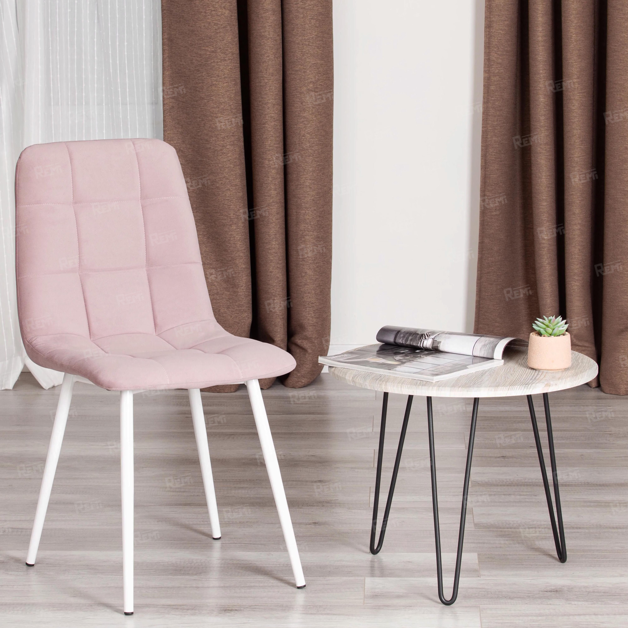 Стул CHILLY MAX Пепельно-розовый/Пепельно-розовый, Велюр (арт. 20028)