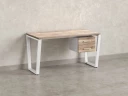 Стол прямой с подвесной тумбой 2 ящика, U-опора 1800x800x750 RM035-18x8 Дуб Маувелла/Белый