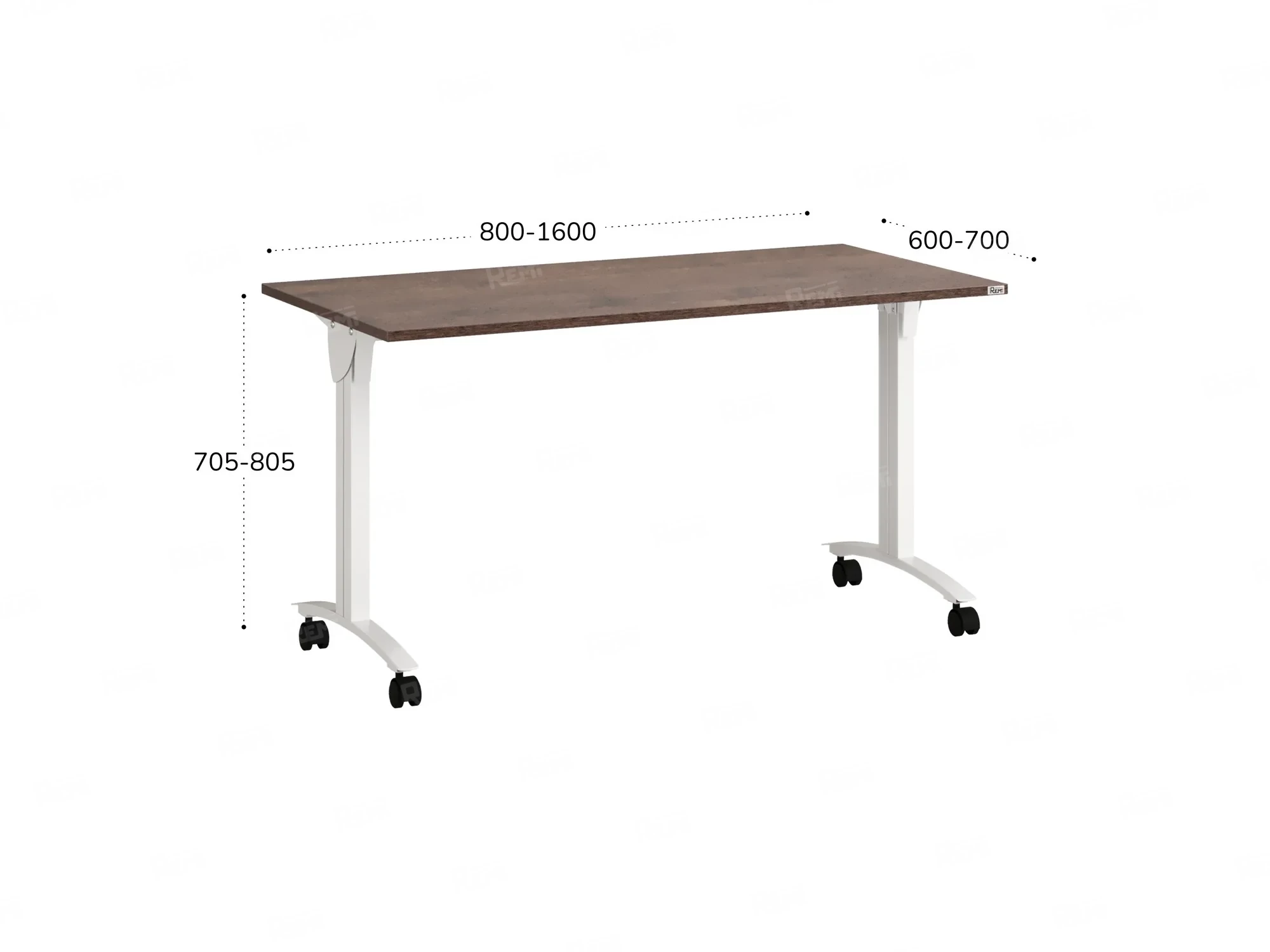 Стол складной, мобильный 1200x700x750 RM011-12x7 Дуб Апрельский шоколад/Белый