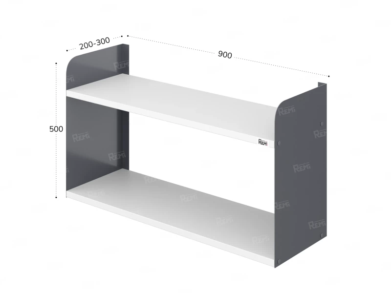 Полка настенная 900x200x500 RM190-90x20 Белый/Серый