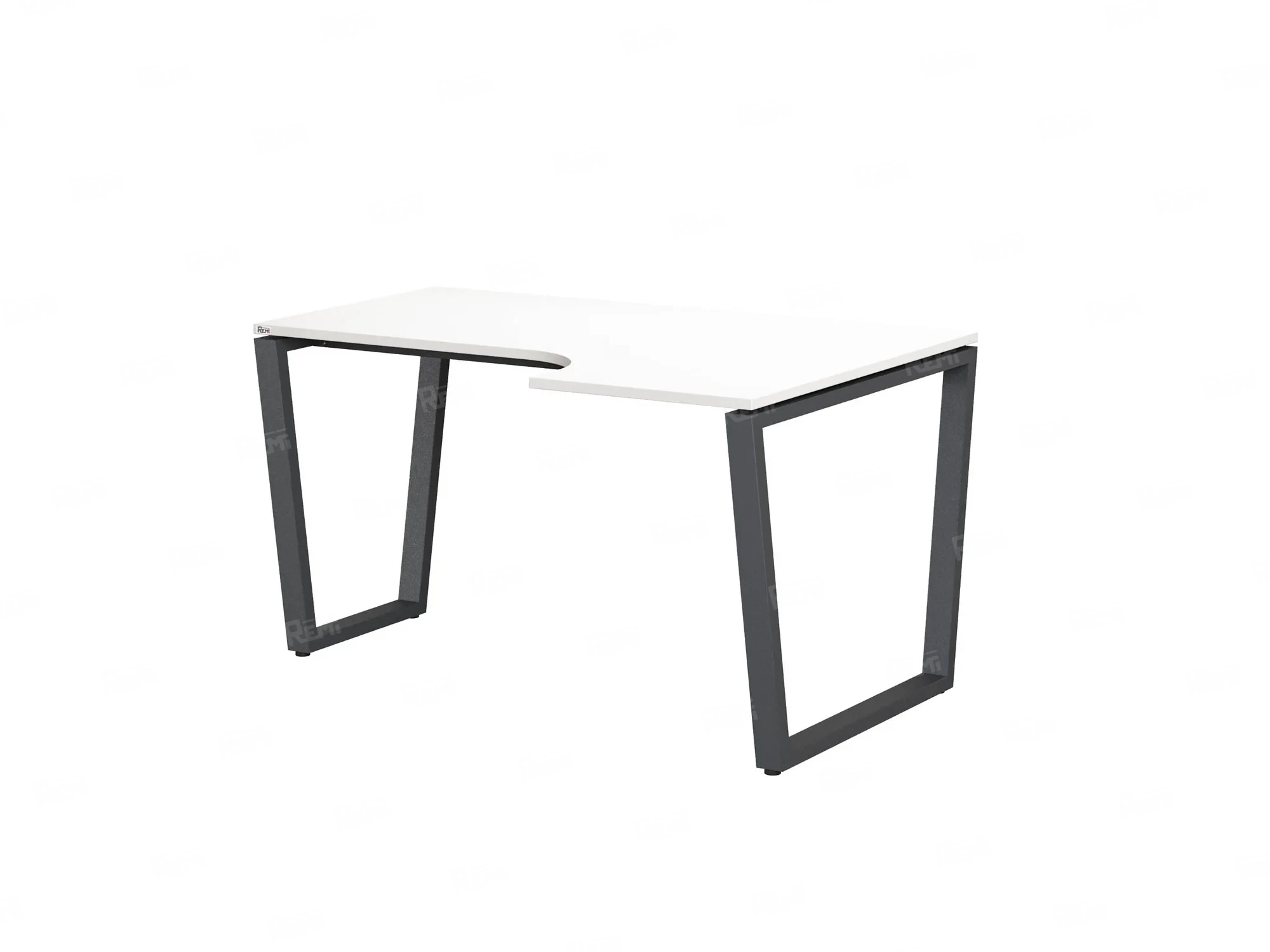 Стол угловой, U-опора, правый 1400x600/900x750, RM050-14x6-9 Белый/Серый