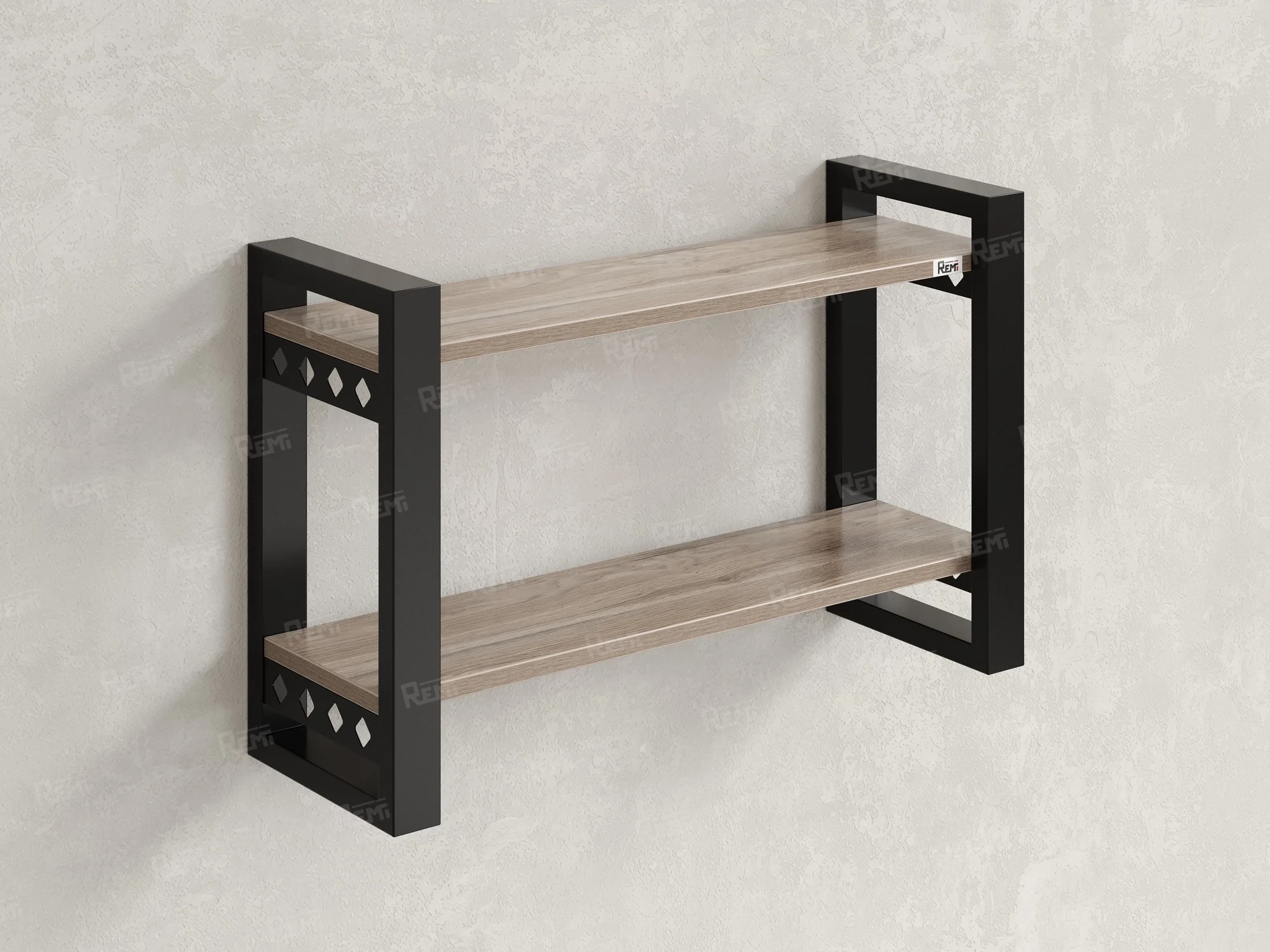 Полка настенная 900x300x500 RM194-90x30 Дуб Маувелла/Черный