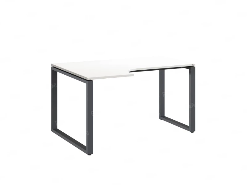 Стол угловой, О-опора, левый 1800x600/900x750, RM055-18x6-9 Белый/Серый