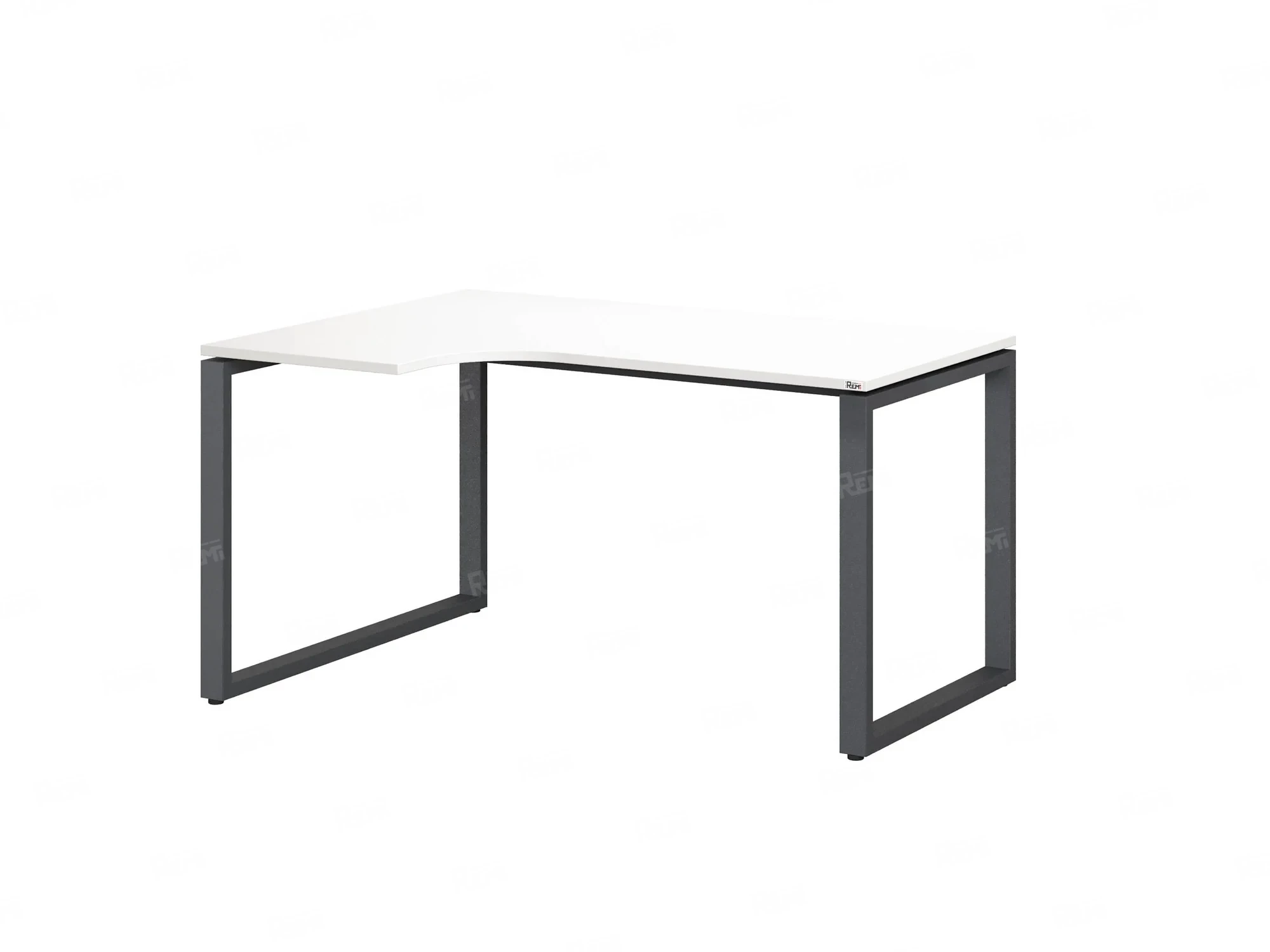 Стол угловой, О-опора, левый 1800x600/900x750, RM055-18x6-9 Белый/Серый