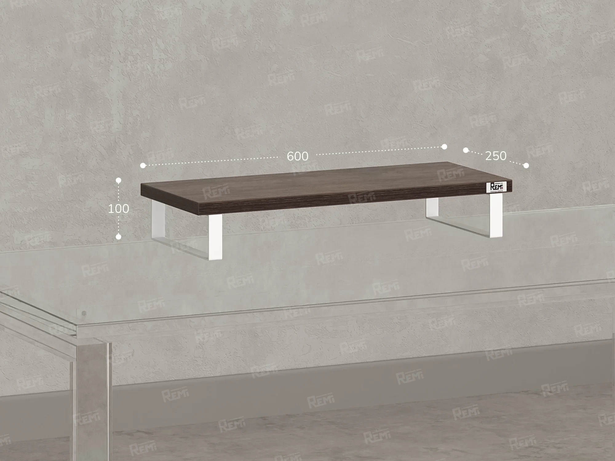 Подставка под монитор 600x250x100 RM209-60x40 Дуб Апрельский Шоколадный/Белый