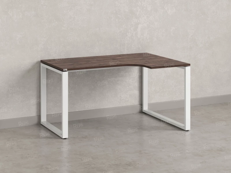 Стол угловой, О-опора, правый 1800x700/900x750, RM054-18x7-9 Дуб Апрельский шоколад/Белый