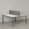 Бенч-система, 2 рабочих места, с одним тканевым экраном 1400x1600x750 RM165-1-14x16 Белый/Серый