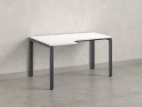 Стол угловой, П-опора, левый 1600x600/900x750, RM053-16x6-9 Белый/Серый