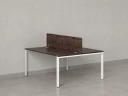 Бенч-система, 2 рабочих места, с одним экраном ЛДСП 1400x1200x750 RM165-2-14x12 Дуб Апрельский шоколад/Белый