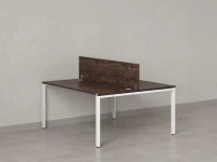 Бенч-система, 2 рабочих места, с одним экраном ЛДСП 1400x1200x750 RM165-2-14x12 Дуб Апрельский шоколад/Белый