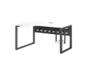 Стол угловой, экран металл, О-опора, левый 1400x600/900x750, RM056-14x6-9 Белый/Серый