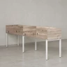 Бенч-система в 1 ряд, 2 рабочих места 5 ЛДСП экранов 2700x800x750 RM167-2-27x8 Дуб Маувелла/Белый