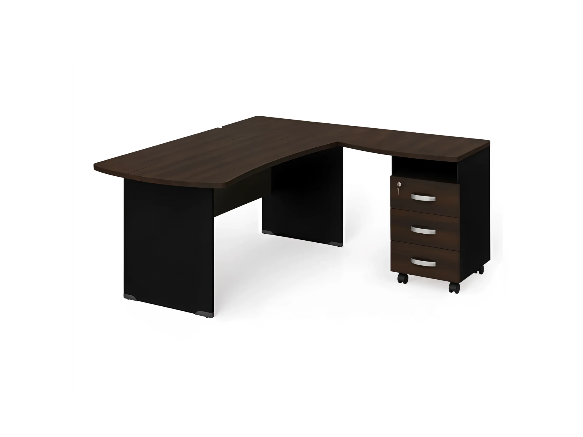 BRL RB005-220х160R Угловое рабочее место правое 2200х1600х740 Венге/Черный