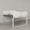 Бенч-система, 2 рабочих места, 5 тканевых экранов 1400x1200x750 RM169-3-14x12 Дуб Апрельский шоколад/Белый
