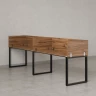 Бенч-система в 1 ряд, 2 рабочих места 5 ЛДСП экранов 2000x700x750 RM168-2-20x7 Дуб Юстус/Черный