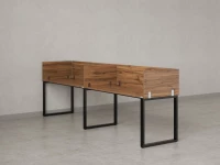 Бенч-система в 1 ряд, 2 рабочих места 5 ЛДСП экранов 2000x700x750 RM168-2-20x7 Дуб Юстус/Черный