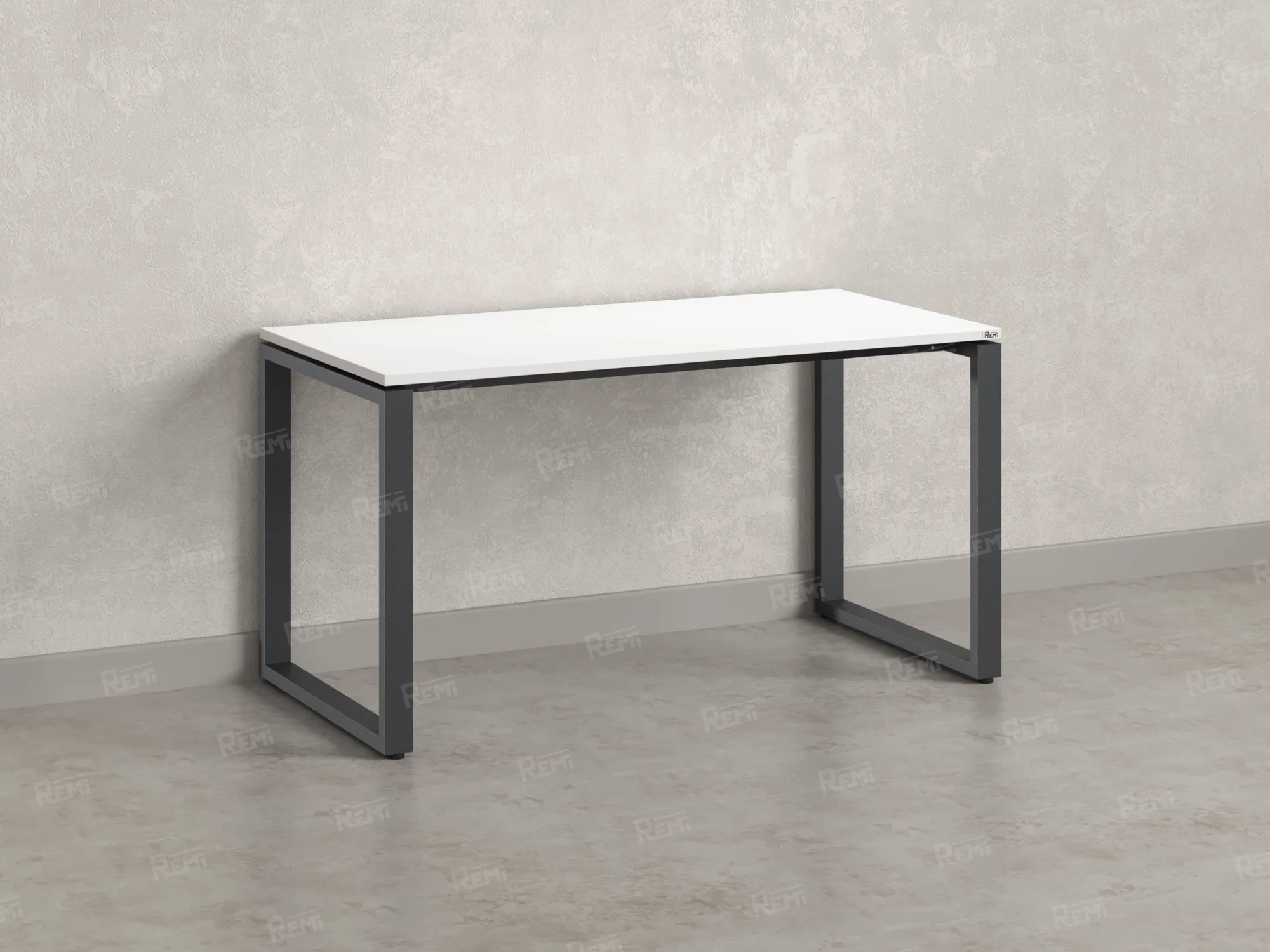 Стол прямой на O-образных опорах 1800x600x750 RM002-18x6 Белый/Серый