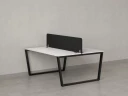 Бенч-система, 2 рабочих места, с одним тканевым экраном 1200x1200x750 RM172-1-12x12 Белый/Черный