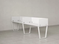 Бенч-система в 1 ряд, 2 рабочих места 5 ЛДСП экранов 2000x800x750 RM174-2-20x8 Белый/Белый