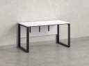 Стол прямой на О-образных опорах, экран ЛДСП 1600x600x750 RM006-16x6 Белый/Черный