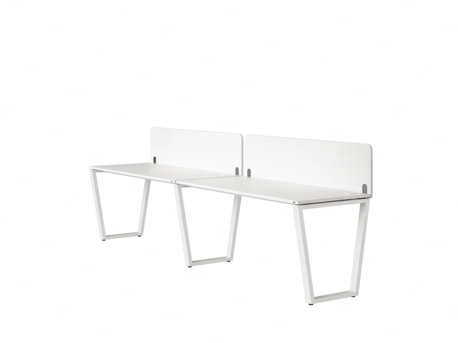 Бенч-система в 1 ряд, 2 рабочих места 2 тканевых экранов 2700x700x750 RM174-3-27x7 Белый/Белый