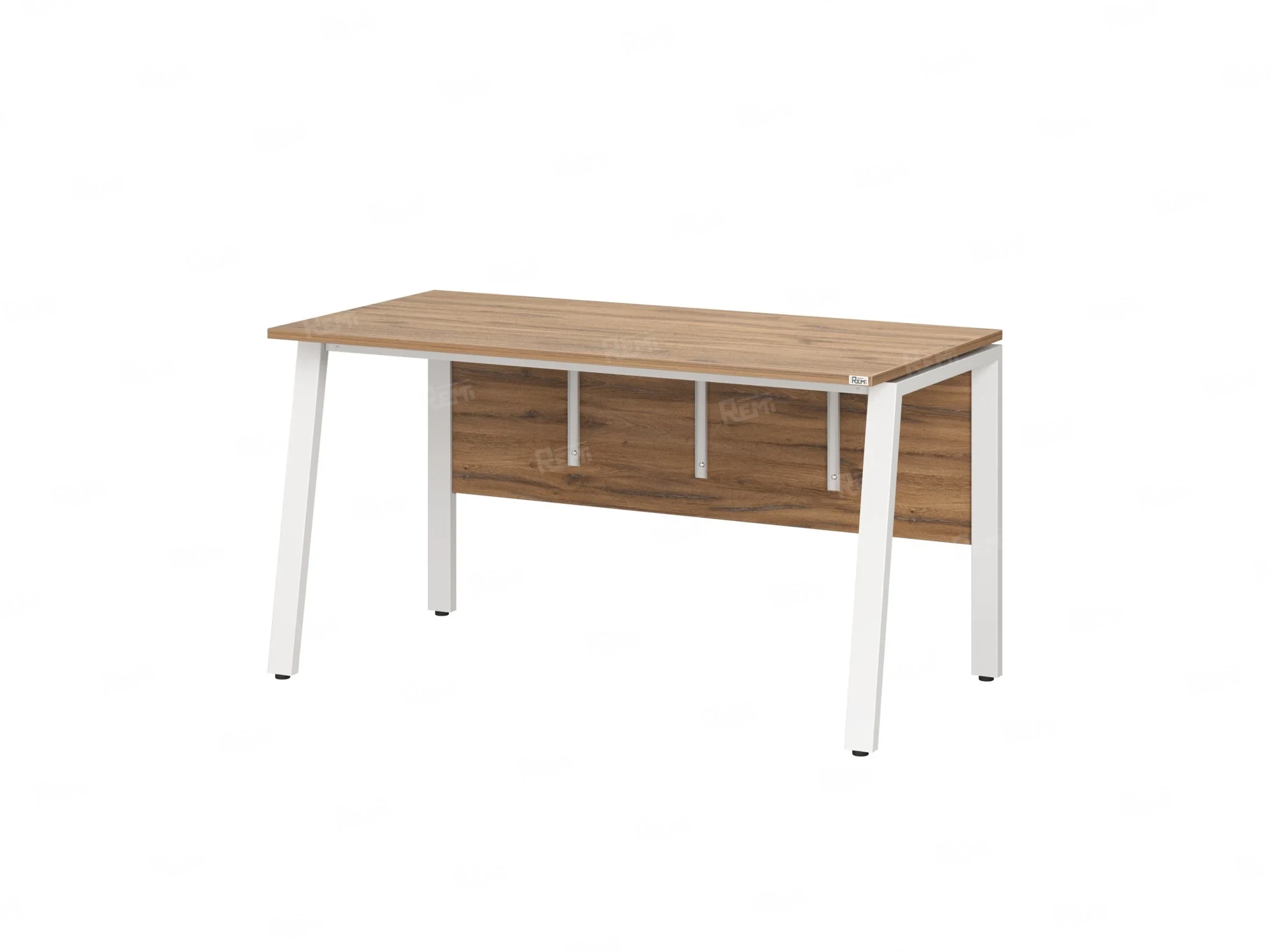 Стол прямой, Л-опора, экран ЛДСП,парящая стол-ца 1800x600x750 RM009-18x6 Дуб Юстус/Белый