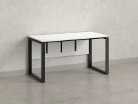 Стол прямой, О-опоры, экран ЛДСП,парящая стол-ца 1200x800x750 RM008-12x8 Белый/Черный