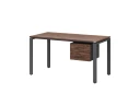 Стол прямой с подвесной тумбой 2 ящика, П-опора 2000x700x750 RM039-20x7 Дуб Апрельский шоколад/Серый