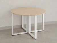 Круглый стол на О-образных опорах 1500x1500x750 RM187-15x15 Вяз Швейцарский светлый/Белый