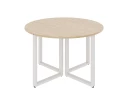 Круглый стол на О-образных опорах 1500x1500x750 RM187-15x15 Вяз Швейцарский светлый/Белый