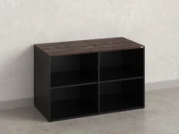 Стеллаж низкий, 4 ячейки 1200х600х750 RM146-12x6 Дуб Апрельский шоколад/Черный