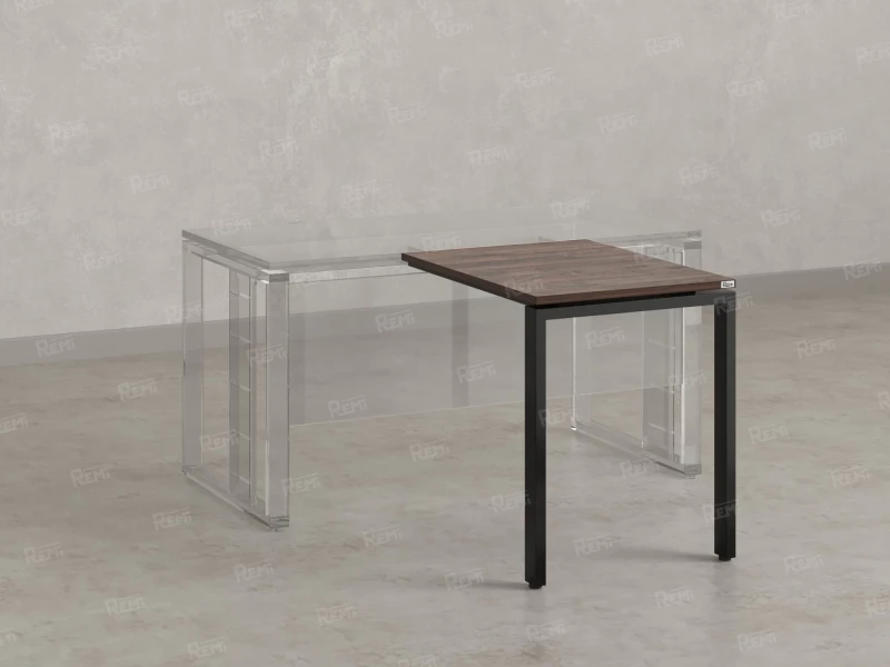 Брифинг прямой, с парящей столешнецей, на П-образном каркасе 1200x600x750 RM070-12x6 Дуб Апрельский шоколад/Черный