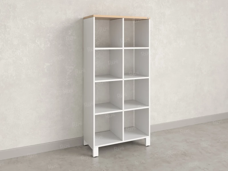 Стеллаж, 8 ячеек 750х370х1620 RM139-75x37 Вяз Швейцарский светлый/Белый