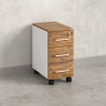 Тумба мобильная,3 ящика 300x500x600 RM123-30x50 Дуб Юстус/Белый