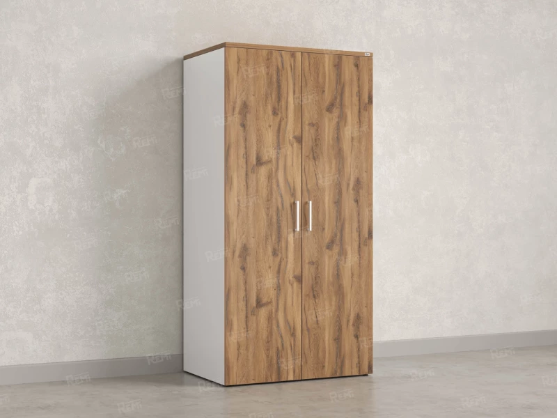 Гардероб, на регулируемых опорах, штанга, 1 полка 900x600x1800 RM159-90x60 Дуб Юстус/Белый