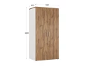 Гардероб, на регулируемых опорах, штанга, 1 полка 900x600x1800 RM159-90x60 Дуб Юстус/Белый
