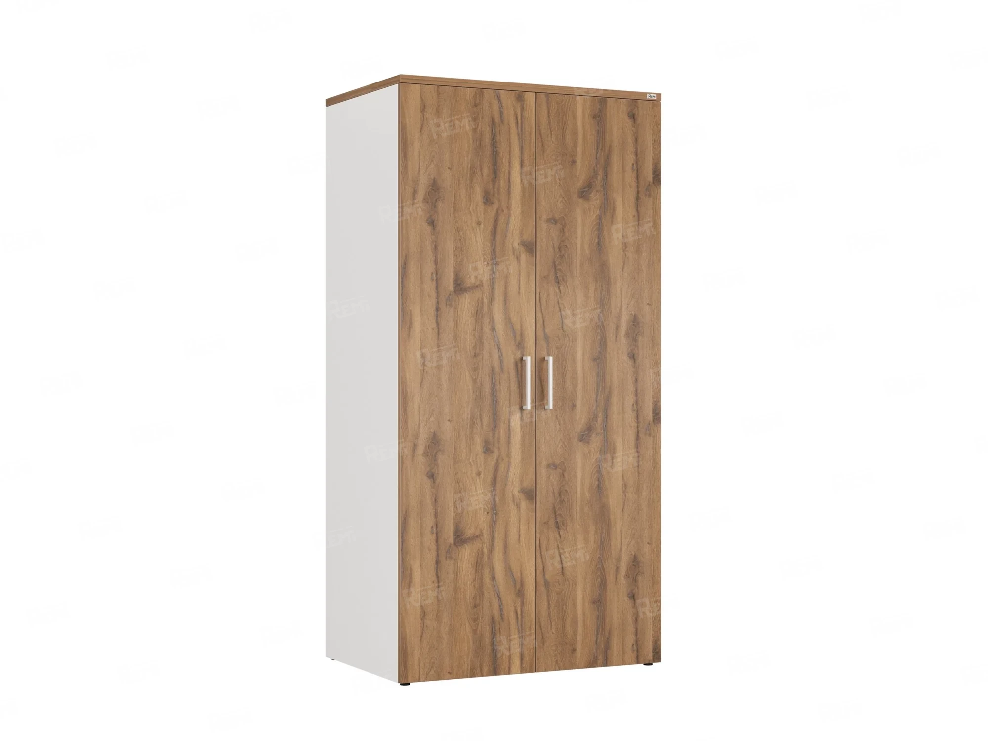 Гардероб, на регулируемых опорах, штанга, 1 полка 900x600x1800 RM159-90x60 Дуб Юстус/Белый