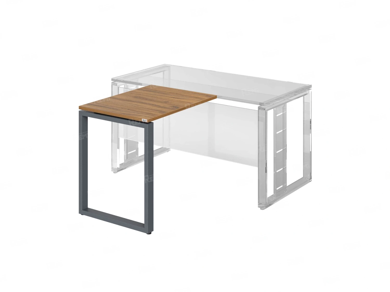 Брифинг прямой, с парящей столешнецей, на О-образном каркасе 1000x800x750 RM072-10x8 Юстус/Серый