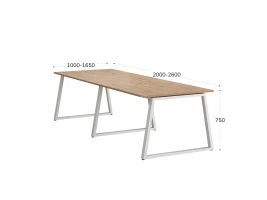 Cтол для переговоров, на A-обазном каркасе 2500x1200x750 RM083-250x120 Юстус/Белый