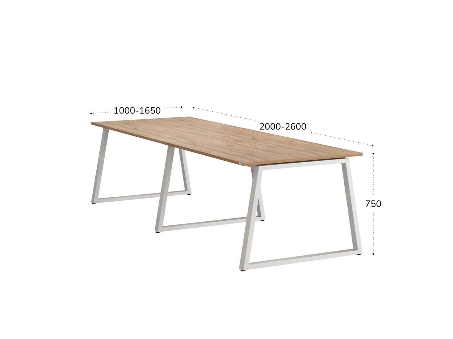 Cтол для переговоров, на A-обазном каркасе 2500x1200x750 RM083-250x120 Юстус/Белый