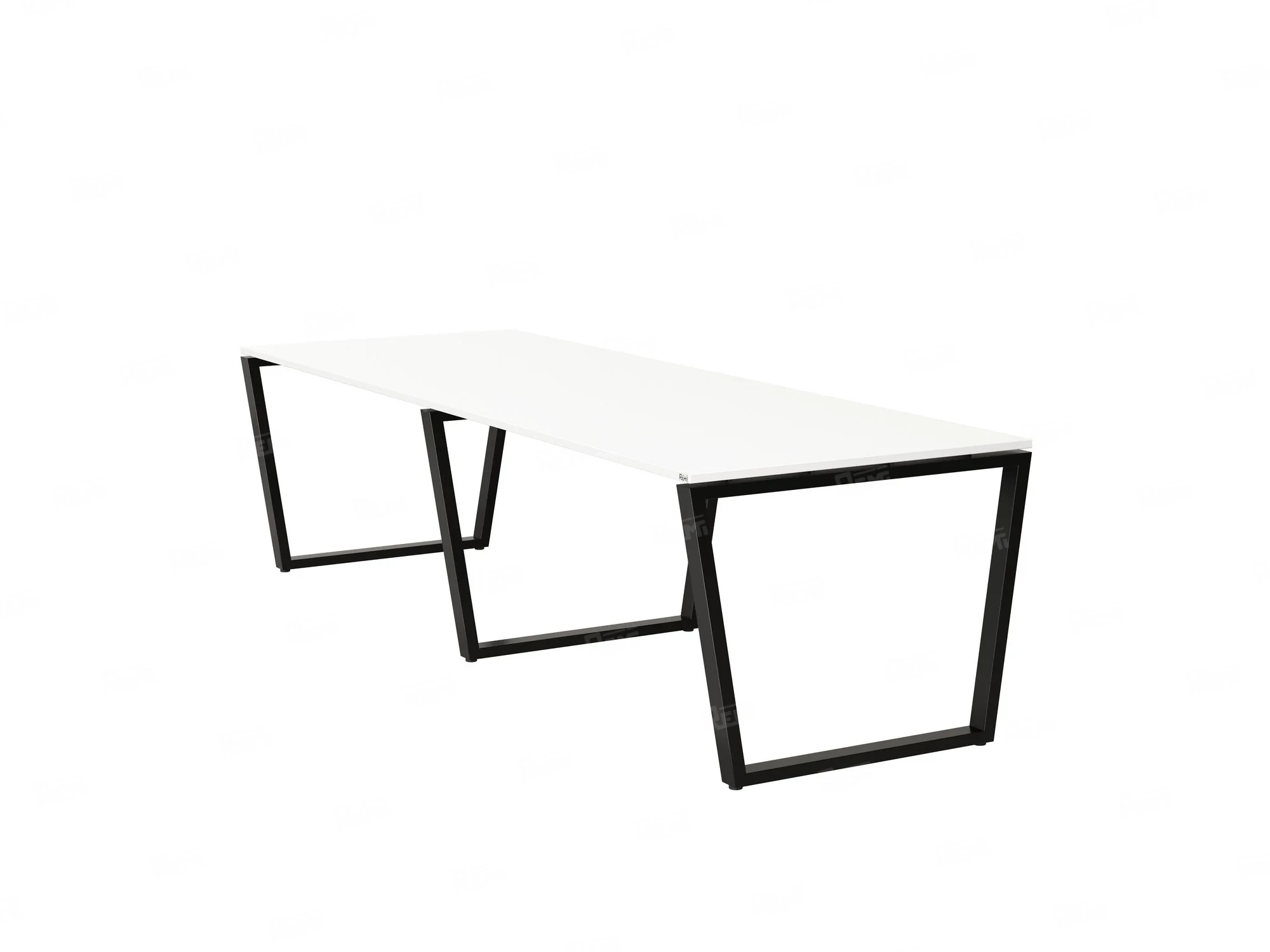 Cтол для переговоров, на V-обазном каркасе 2200x1200x750 RM082-220x120 Белый/Черный