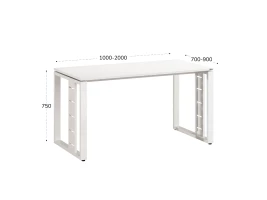 Стол прямой на О-образных опорах 1600x800x750 RM040-16x8 Белый/Белый