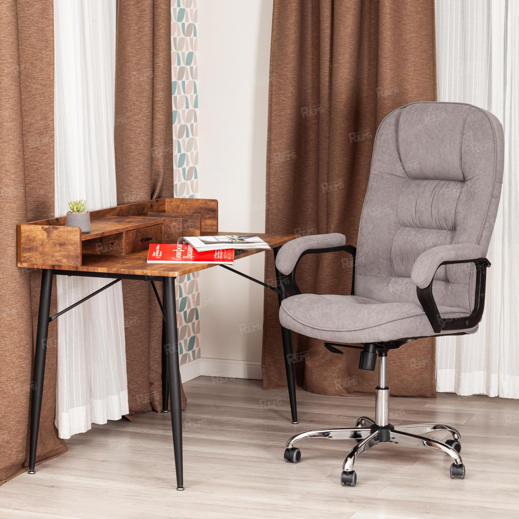 Кресло СН9944 (22) хром Серый/Серый, Флок (арт. 21160)