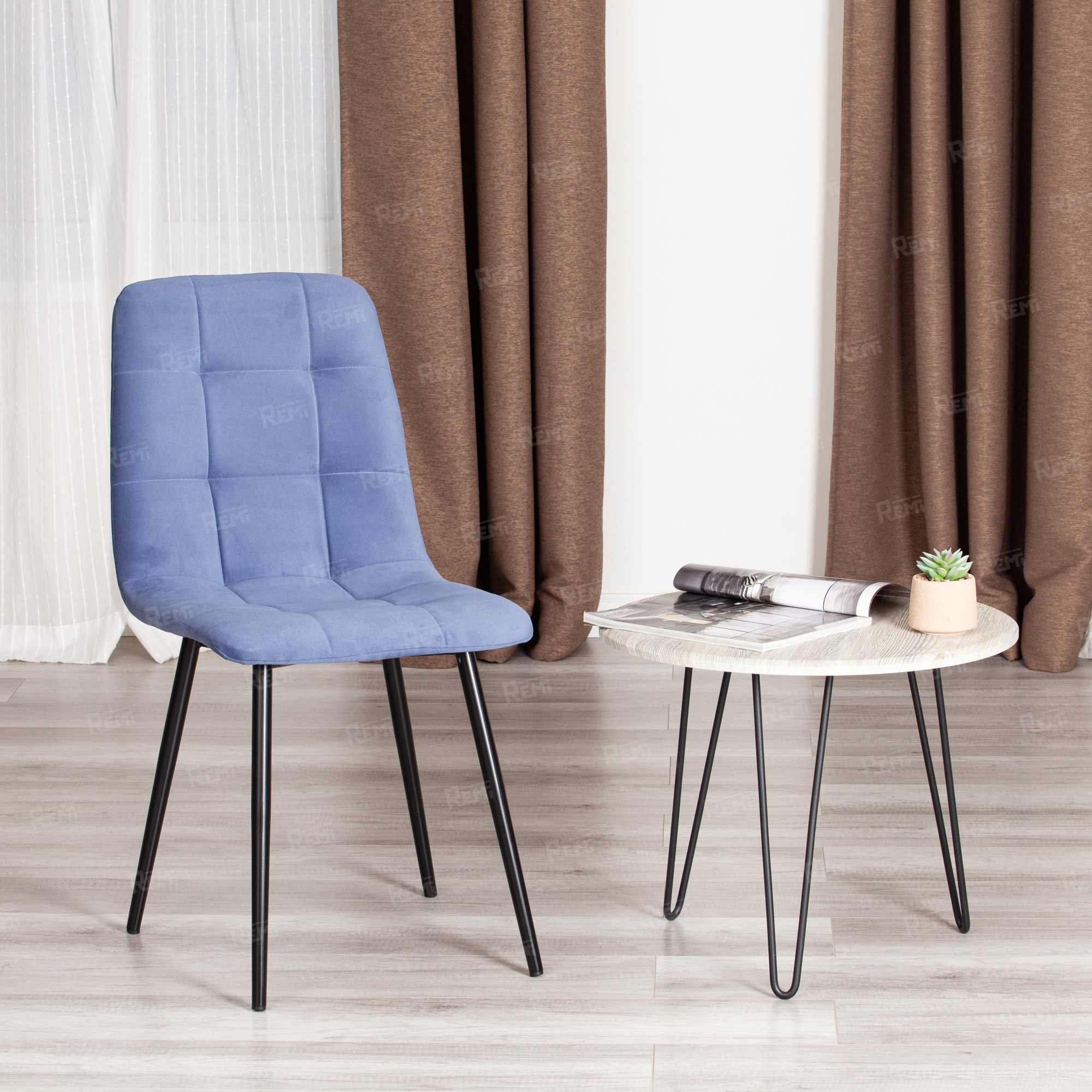 Стул CHILLY MAX Серо-голубой/Серо-голубой, Велюр (арт. 20032)