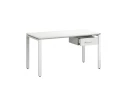 Стол прямой с подвесной тумбой, П-опора 1800x700x750 RM038-18x7 Белый/Белый