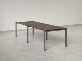 Cтол для переговоров, на П-образном каркасе 2500x1400x750 RM080-250x140 Дуб Апрельский шоколад/Серый