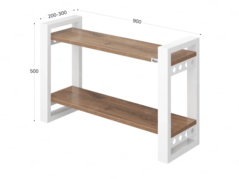 Полка настенная 900x300x500 RM194-90x30 Дуб Юстус/Белый