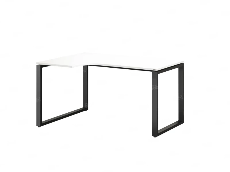 Стол угловой, О-опора, левый 1800x600/900x750, RM055-18x6-9 Белый/Черный