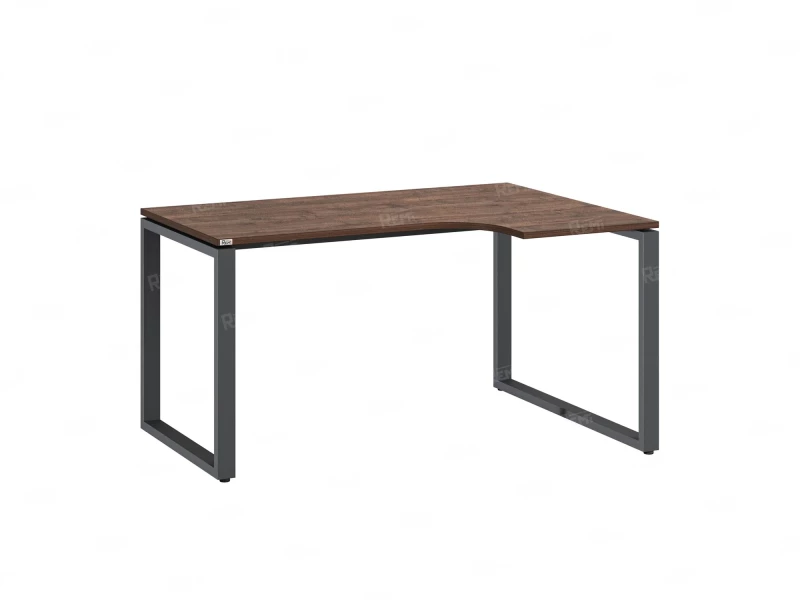 Стол угловой, О-опора, правый 1800x700/900x750, RM054-18x7-9 Дуб Апрельский шоколад/Серый